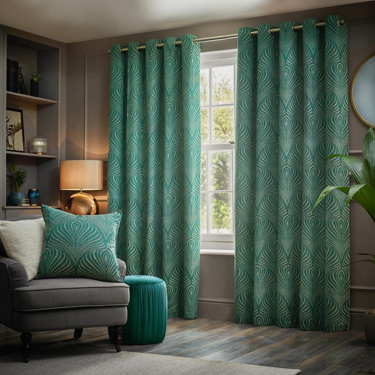 Gatsby Jacquard Lined Eyelet Curtains