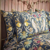 Songbird Traditional Floral Navy Piped Pillowcase Pair