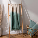 Mizu Dip Dye Fringed Cotton Throw 130cm x 170cm