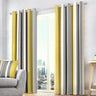 Whitworth Stripe Eyelet Curtains Striped Ready Made Lined Ring Top Curtain Pairs