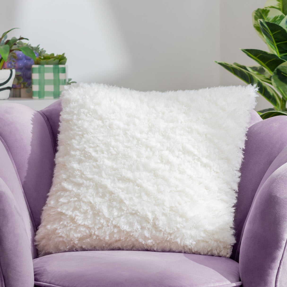 Fluff Ball Faux Fur Cushion Cover 18" x 18" (45cm x 45cm)