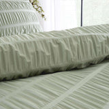 Seersucker Sage Green Duvet Cover Set