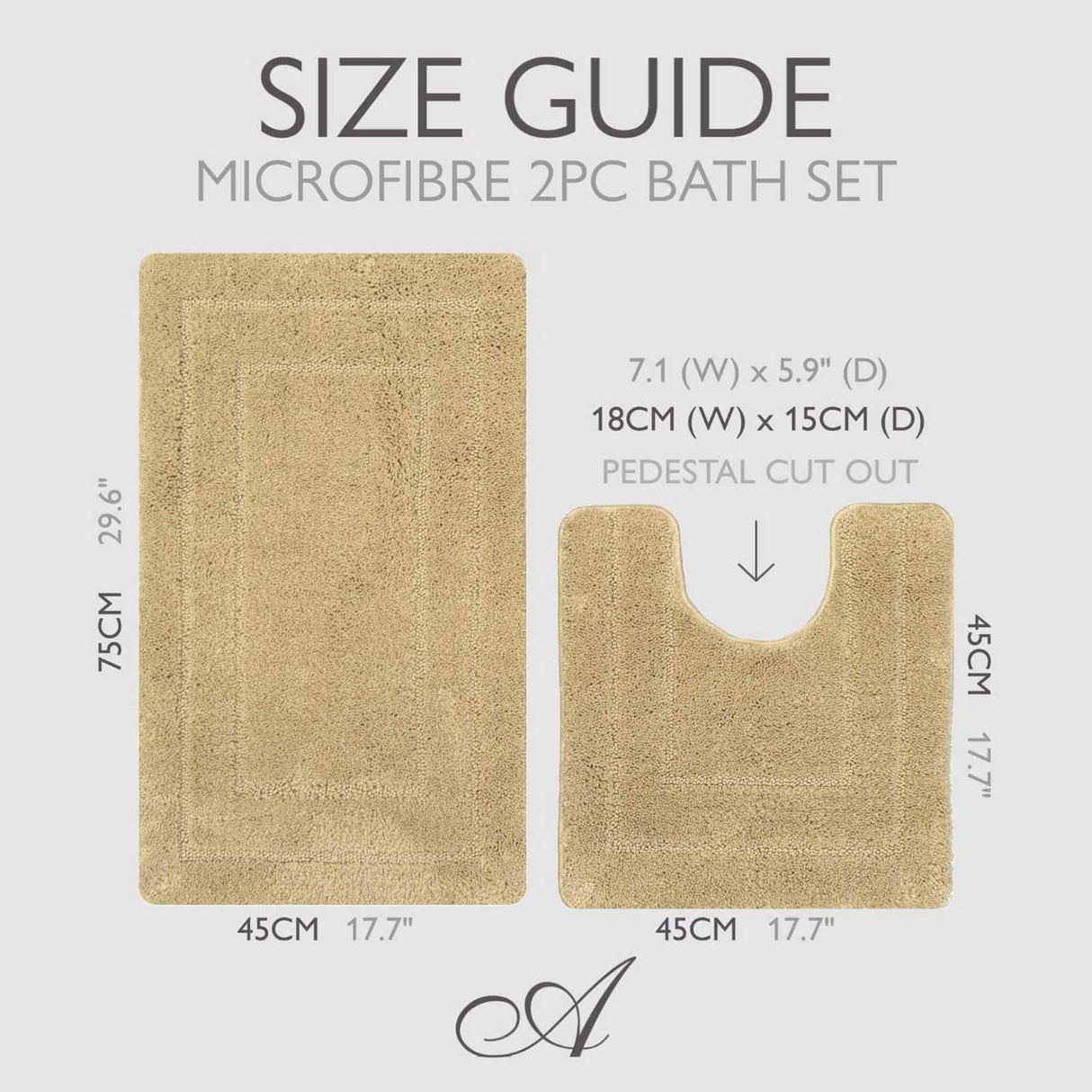 Lisa Bath & Pedestal Mat Set Beige