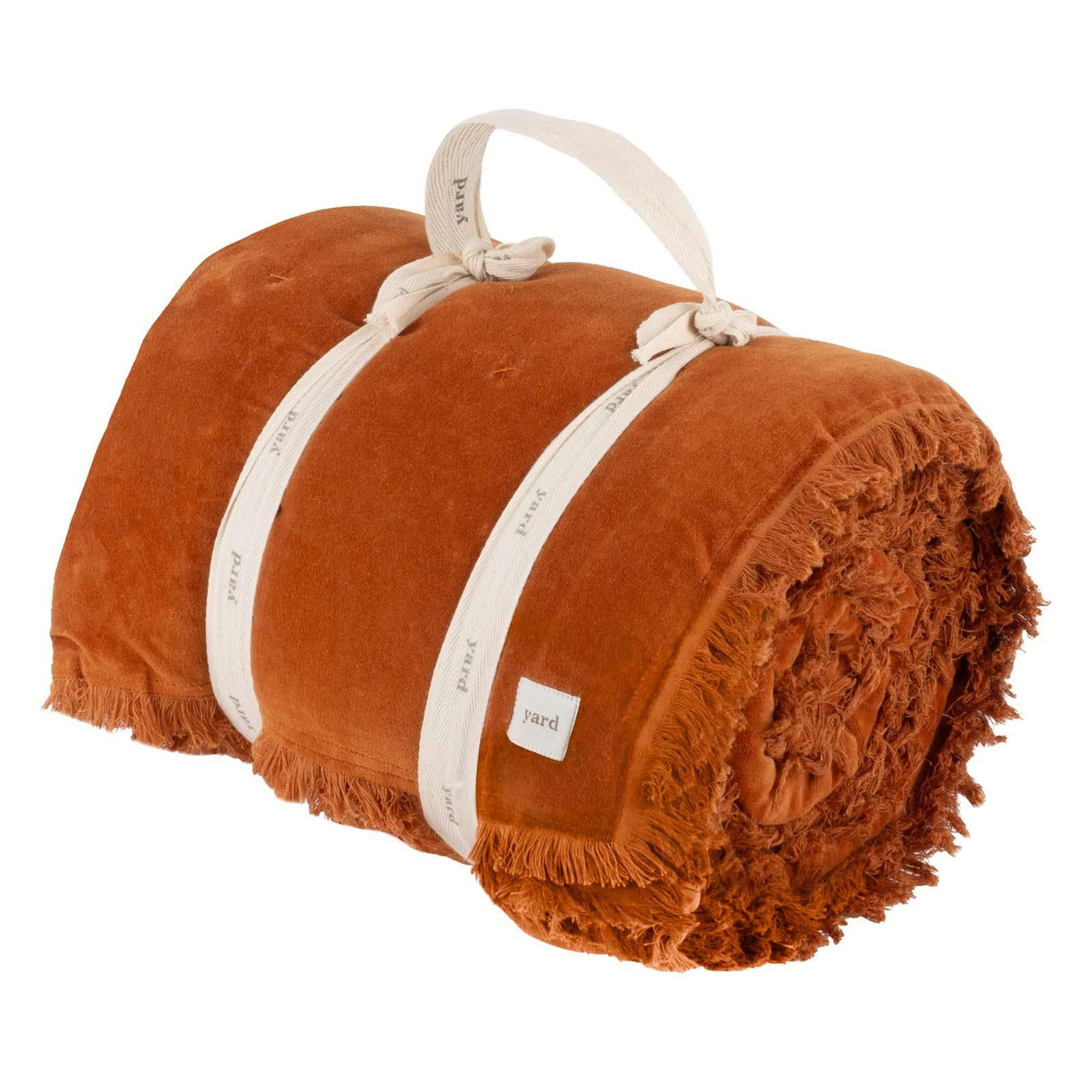 Jaye Cotton Velvet Filled Bedspread Rust