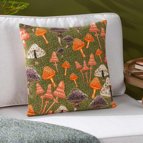 furn. Mushroom Fields Cushion Cover Green 45cm x 45cm (18"x18")