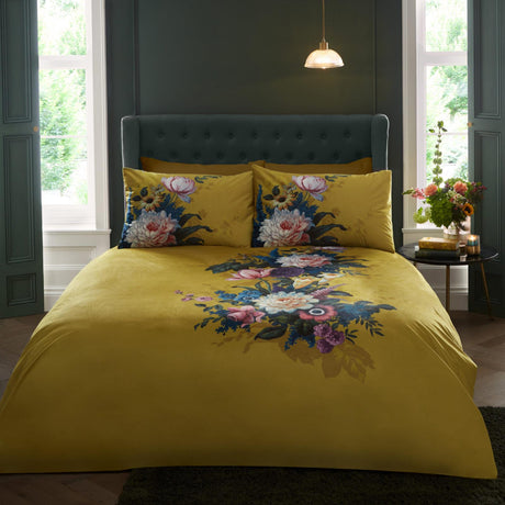 Ashington Floral Velvet Duvet Cover Set