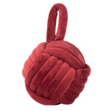 Knot Velvet Doorstop Red