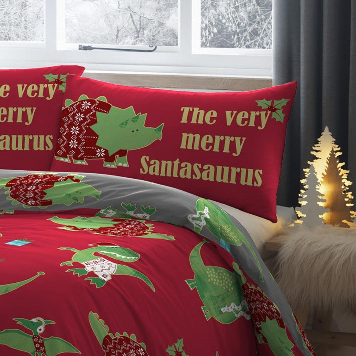 Santasaurus Duvet Cover Set