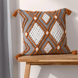 Aquene Tufted Tasselled Cushion Cover 20" x 20" (50cm x 50cm)