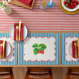 Strawberry Stripes Indoor Outdoor Table Runner