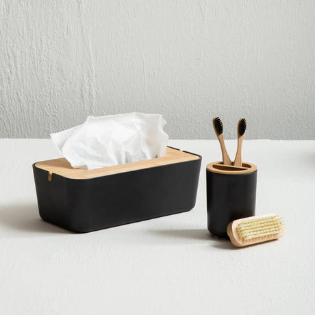 Black Bamboo Toothbrush Holder