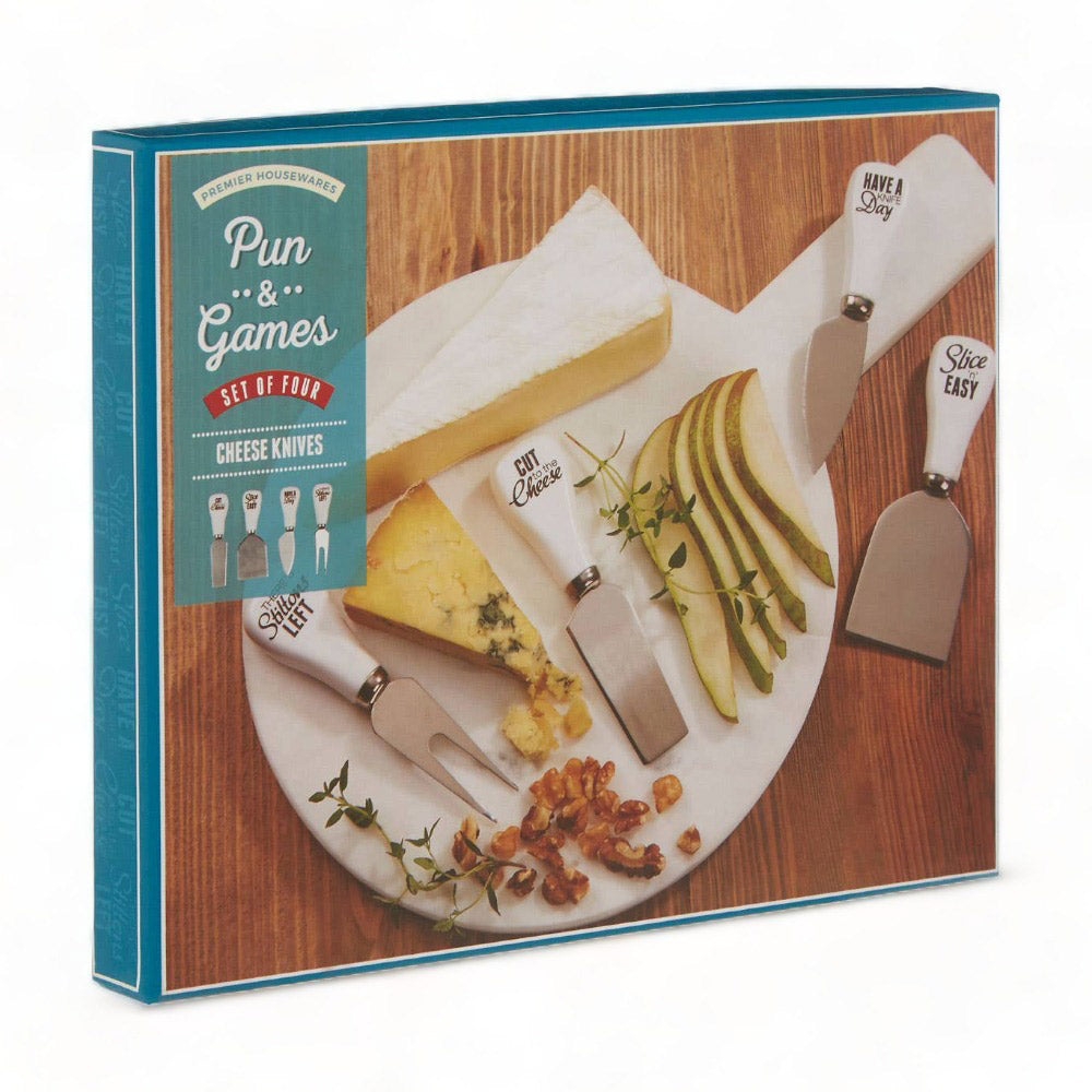 Pun & Games Set of 4 Cheese Knives