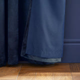 Kingsley Matt Velvet Eyelet Curtains Navy