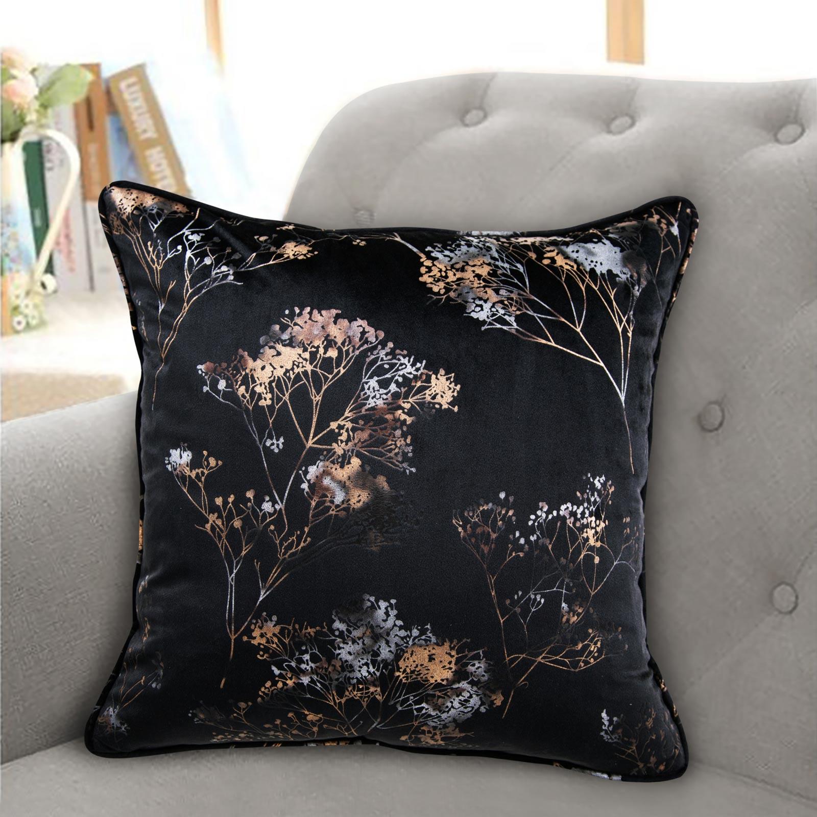 Lucia Metallic Black Cushion Cover 17 x 17