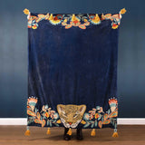 Regal Leopard Throw Royal Blue