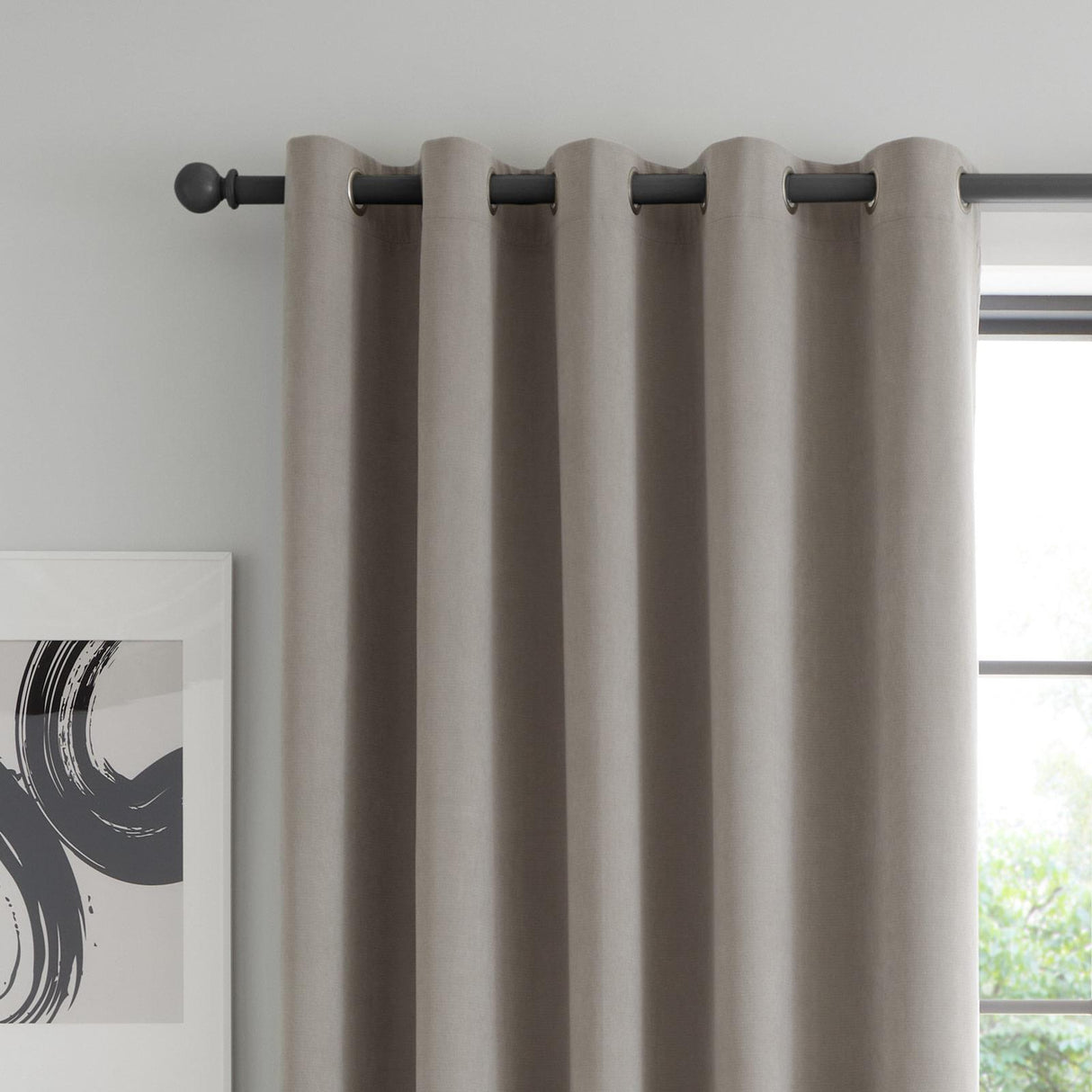 Wilson Velvet Blackout Thermal Eyelet Curtains Grey