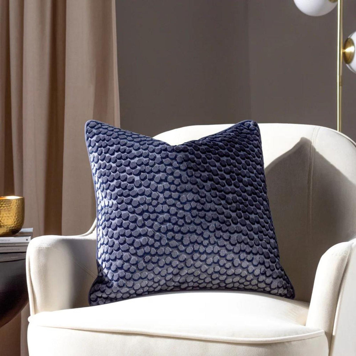 Lanzo Cut Velvet Cushion Cover Dusk