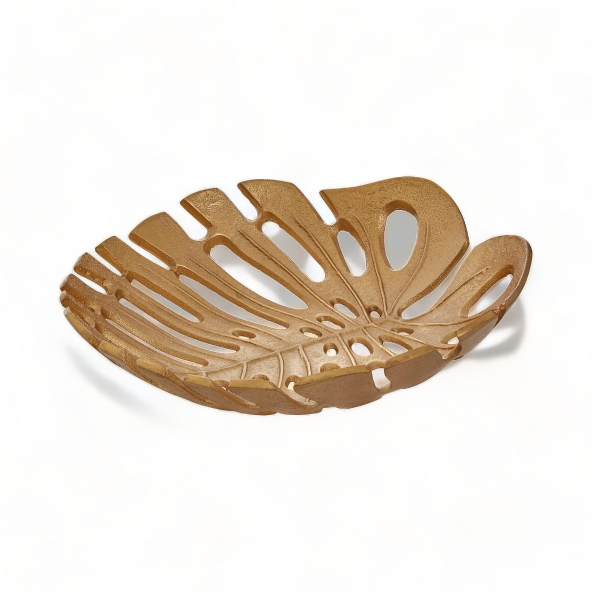 Gold Monstera Leaf Large Decorative Bowl