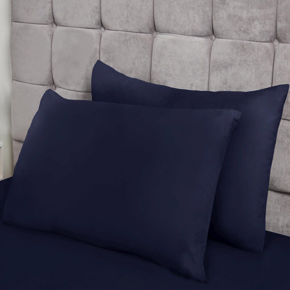 Lyla Microfibre Navy Pillowcase Pair