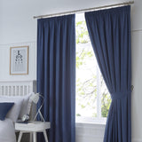 Dijon Blackout Tape Top Curtains Navy