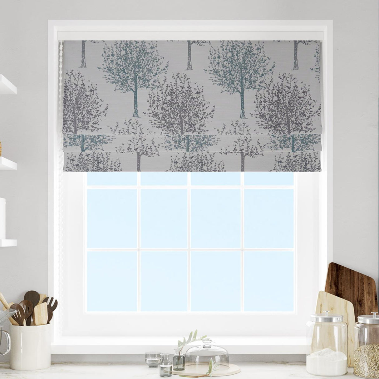 Kea Teal Made To Measure Roman Blind