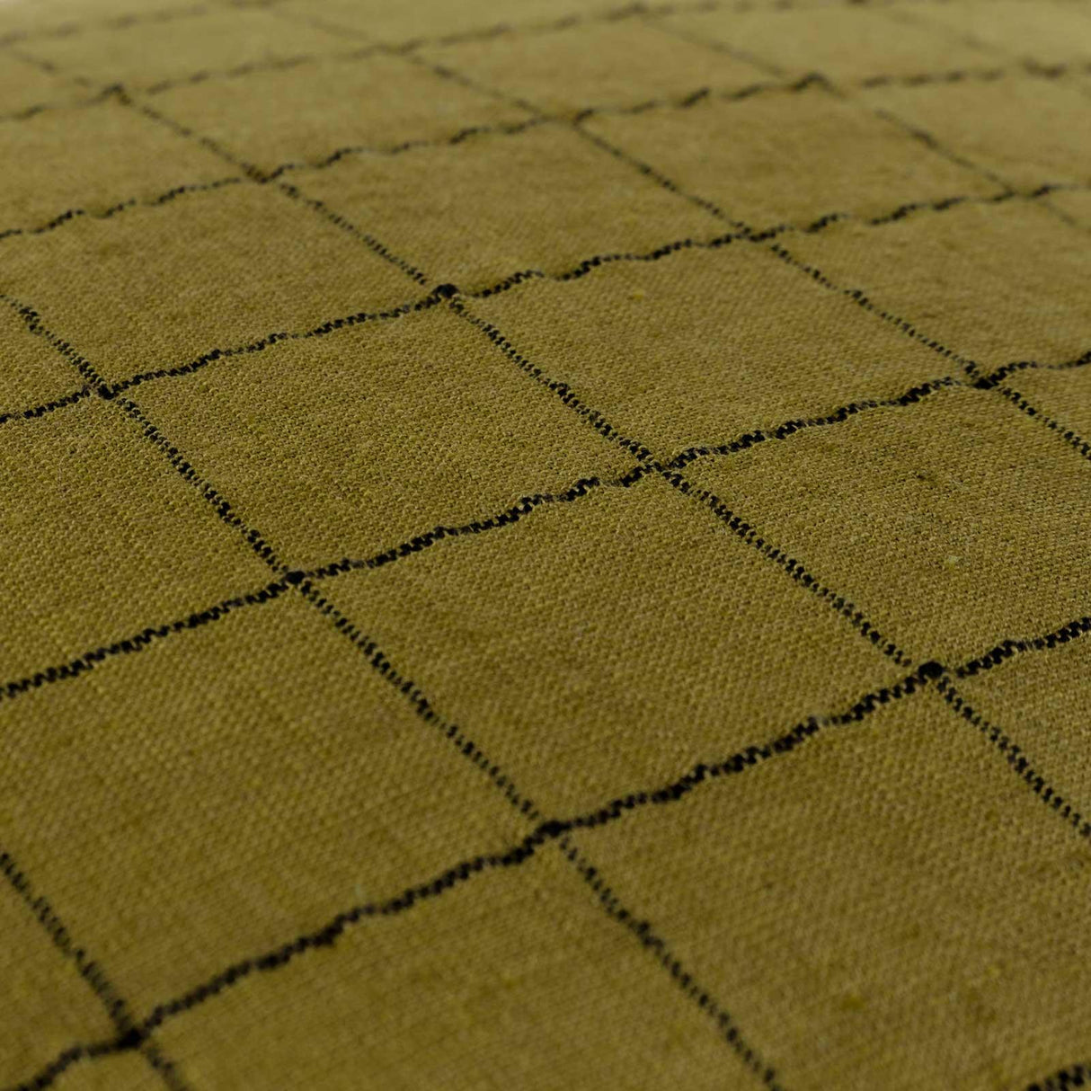 Linen Grid Check Cushion Cover