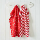 Christmas Candy Cane Tea Towel 4 Pack