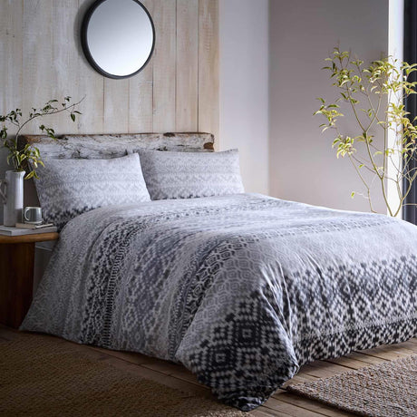 Bergen Brushed Cotton Duvet Cover Set Grey