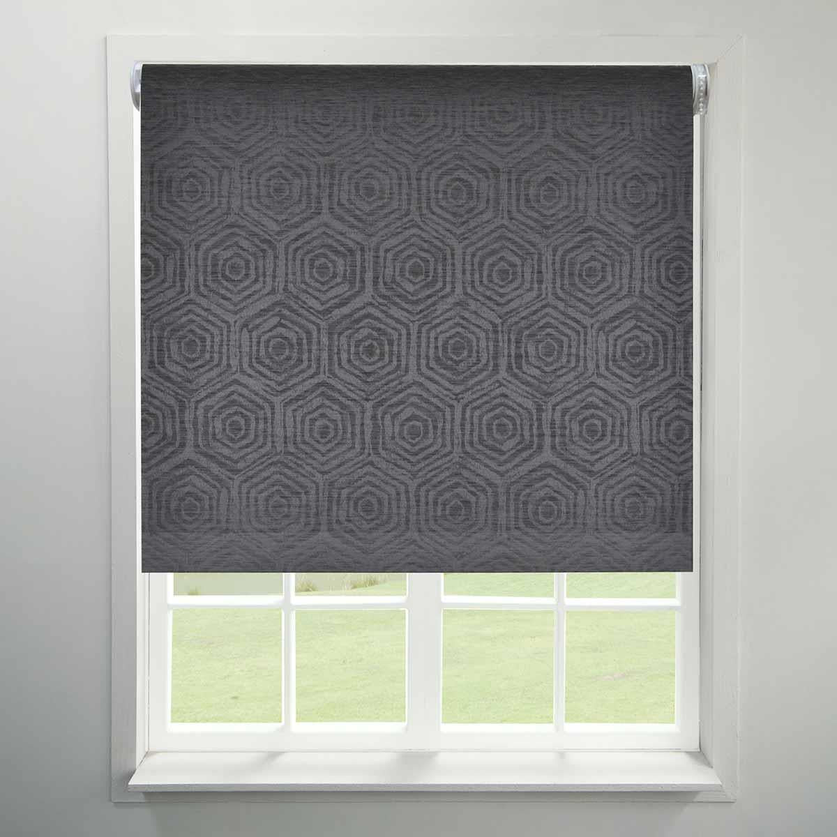 Hex Made to Measure Roller Blind (Dim Out) Charcoal