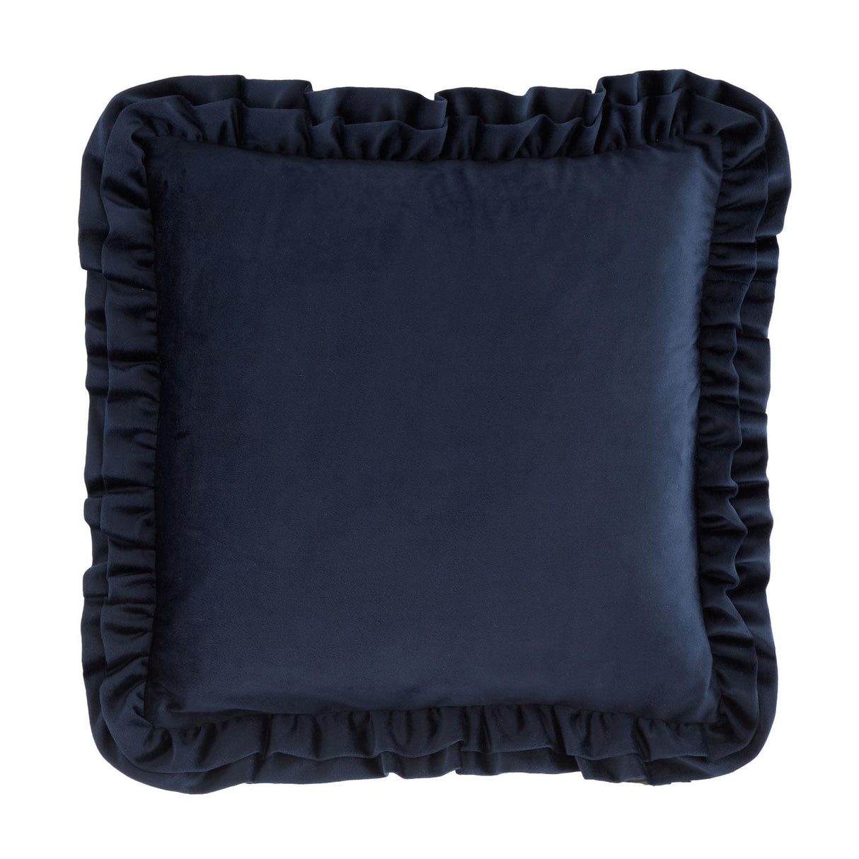 So Soft Velvet Touch Double Frill Cushion Navy