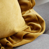 So Soft Velvet Touch Double Frill Cushion Mustard