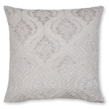 Damask Metallic Pinsonic Foil Cushion Grey