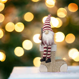 Mini Candy Cane Gonk Wooden Stocking