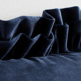 So Soft Velvet Touch Double Frill Cushion Navy