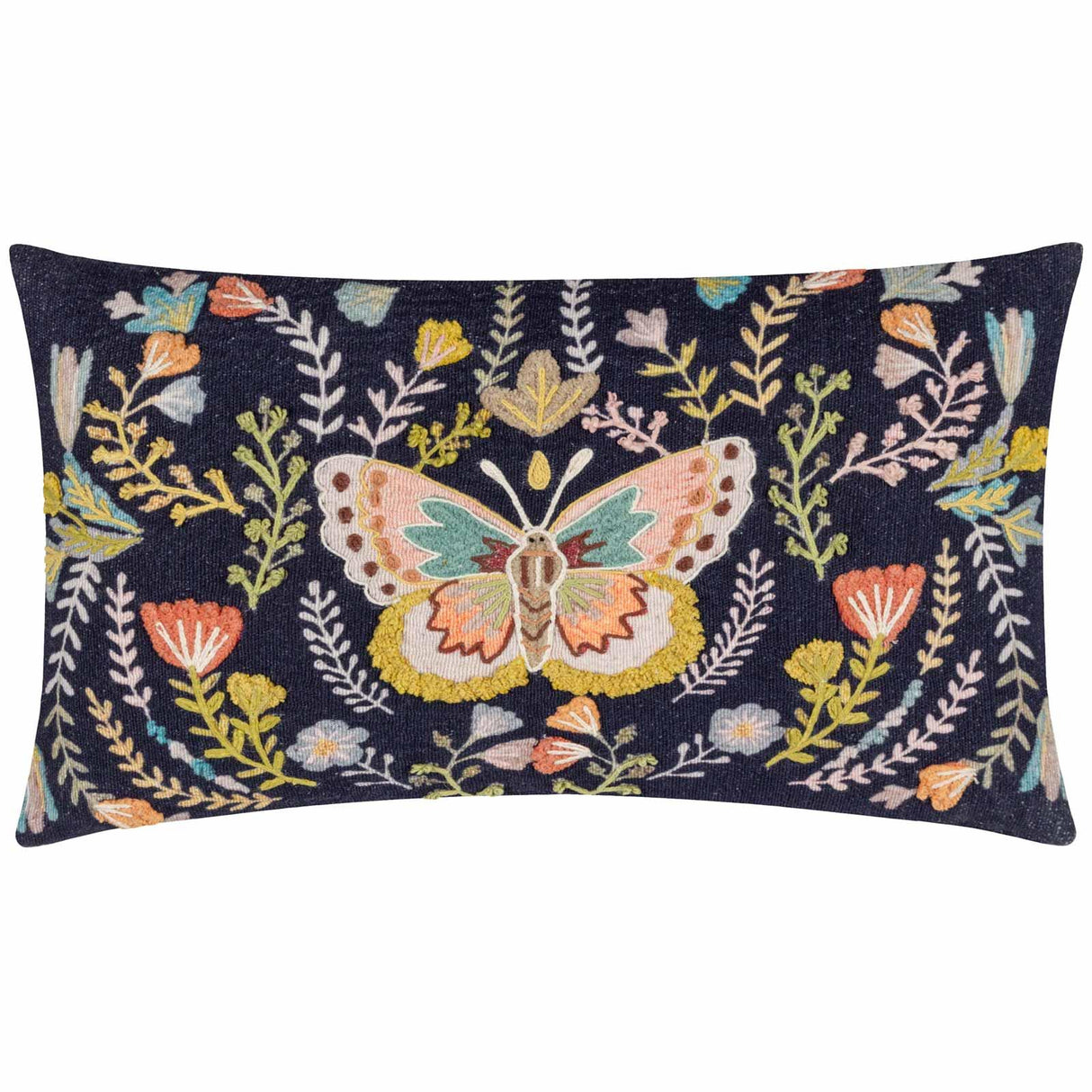 Mirrored Butterfly Embroidered Cushion Cover