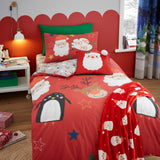 Christmas Ho Ho Ho Red Duvet Cover Set