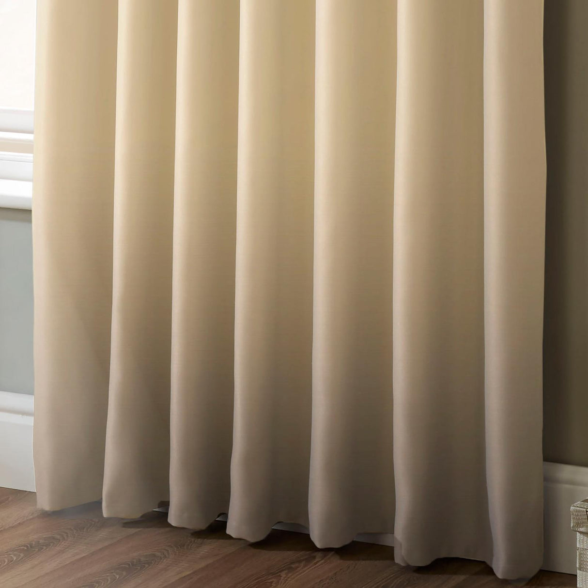 100% Blackout Eyelet Curtains Cream