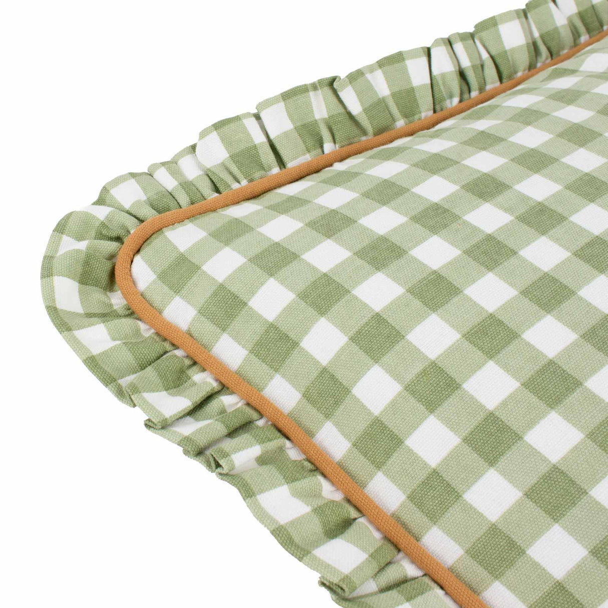 Maude Gingham Reversible Cushion Cover Sage