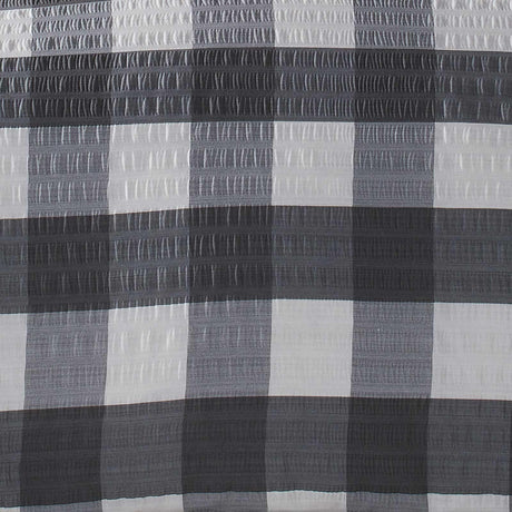 Seersucker Gingham Brushed Charcoal Duvet Cover Set