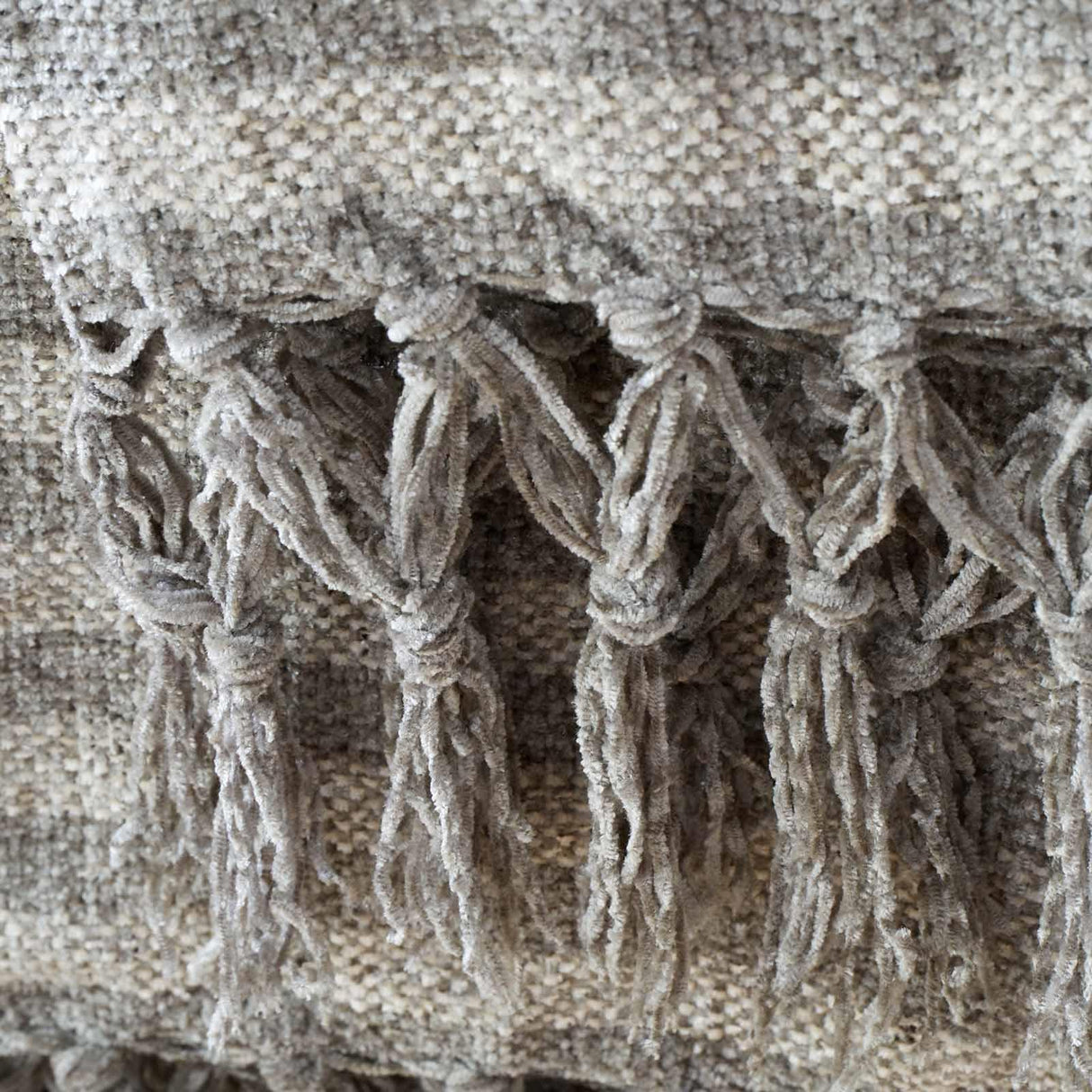 Stripe Chenille Throw Grey