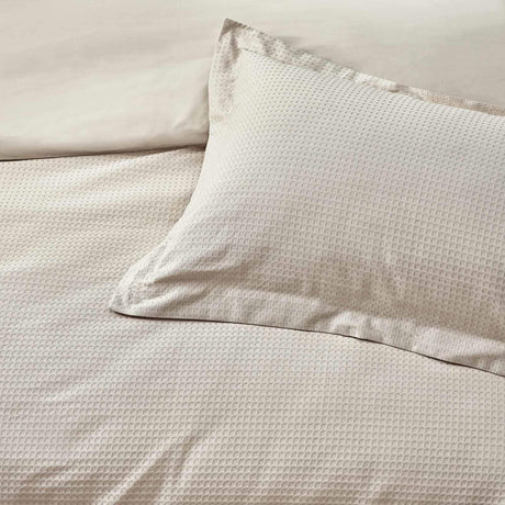 Waffle Textured Cotton Linen Duvet Cover Set