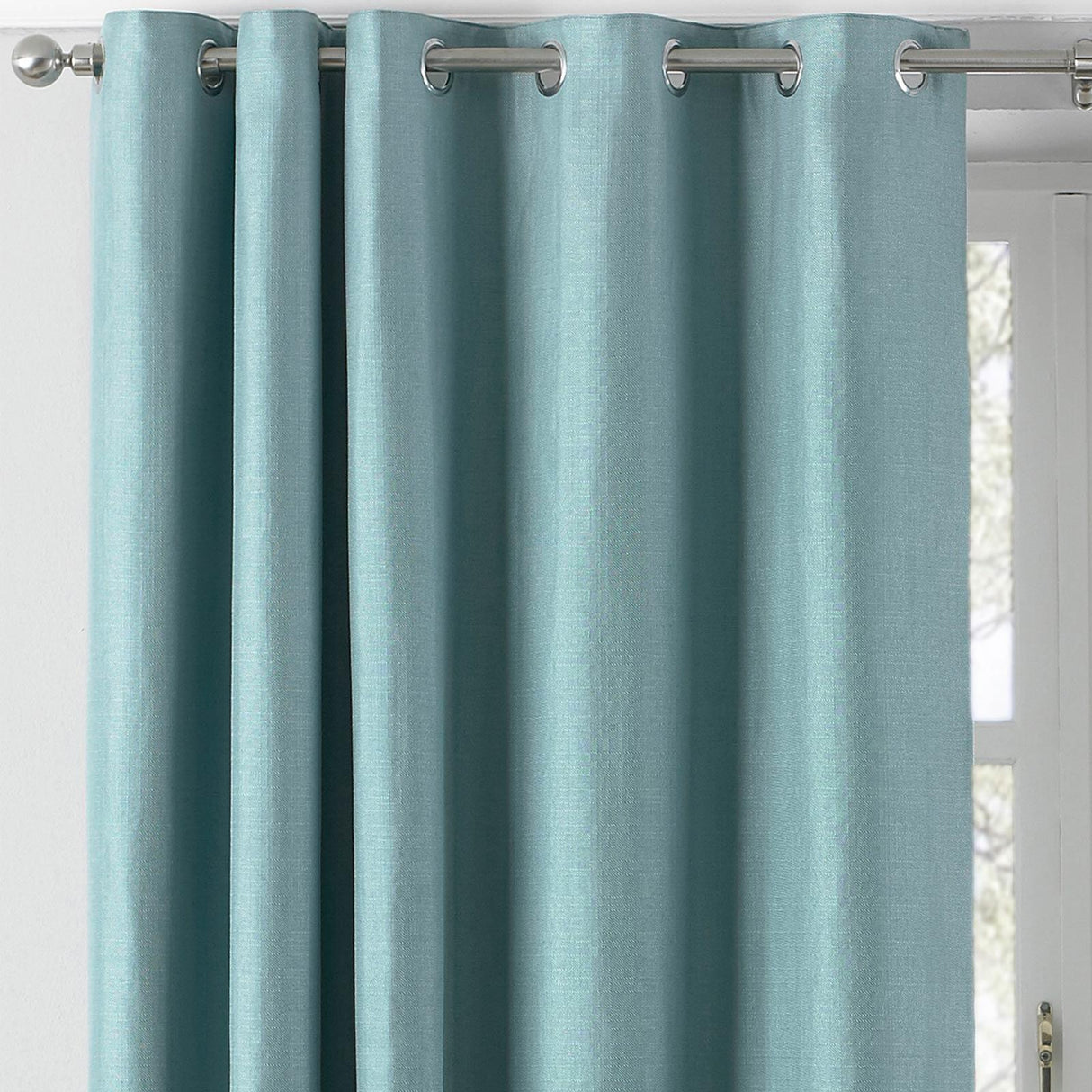 Atlantic Twill Eyelet Curtains Duck Egg 90" x 90"