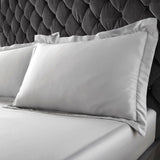 Silky Soft Satin Oxford Pillowcase Pair Silver