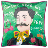 Gustave Illustrated Velvet Cushion Cover 17" x 17"