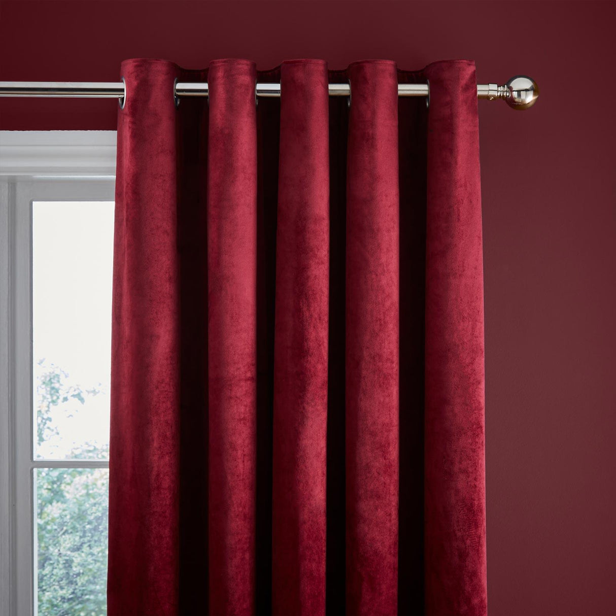 Kingsley Matt Velvet Eyelet Curtains