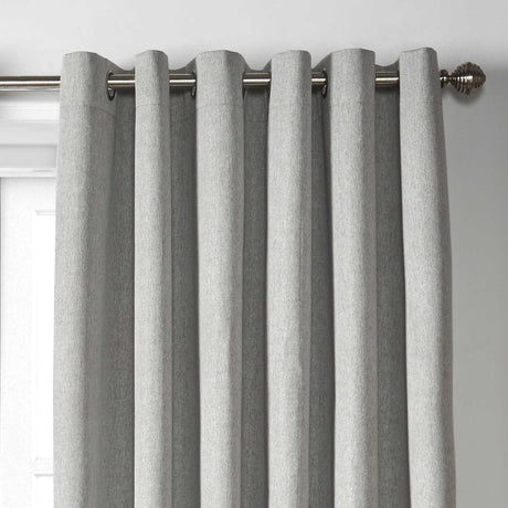 Blackout Linen Look Eyelet Curtains Slate