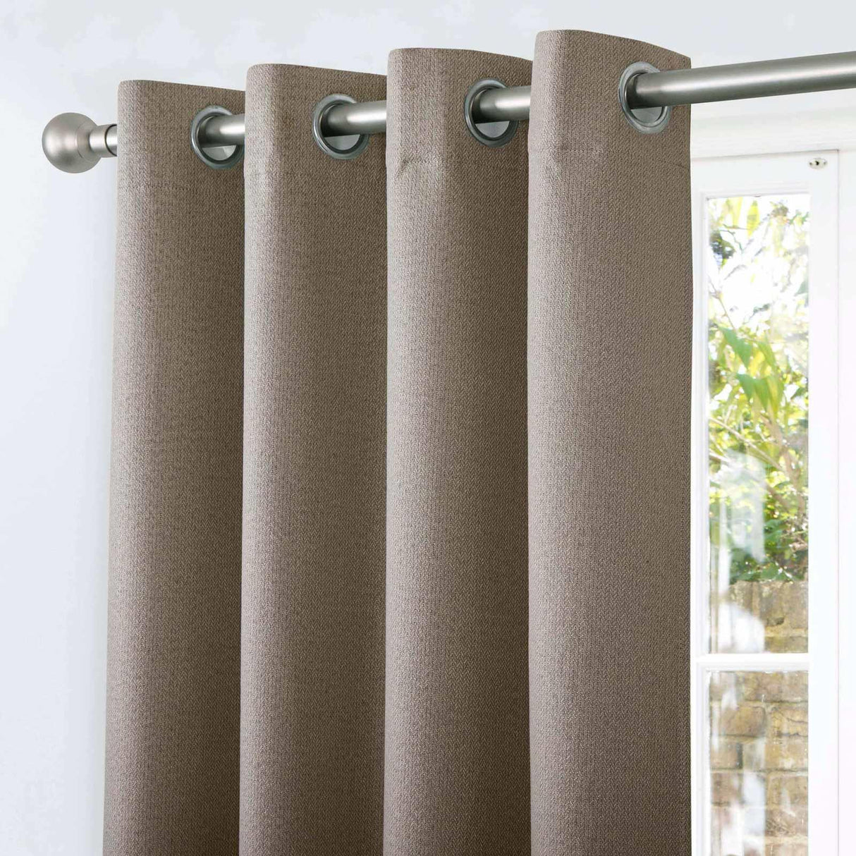 Athos Blackout Eyelet Curtains Natural