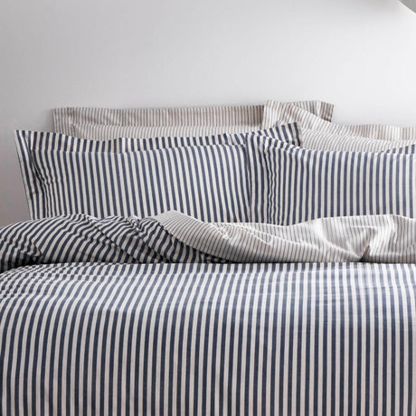 Hebden Mélange Stripe Navy Duvet Cover Set