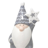 Grey Ceramic Santa & Star Ornament