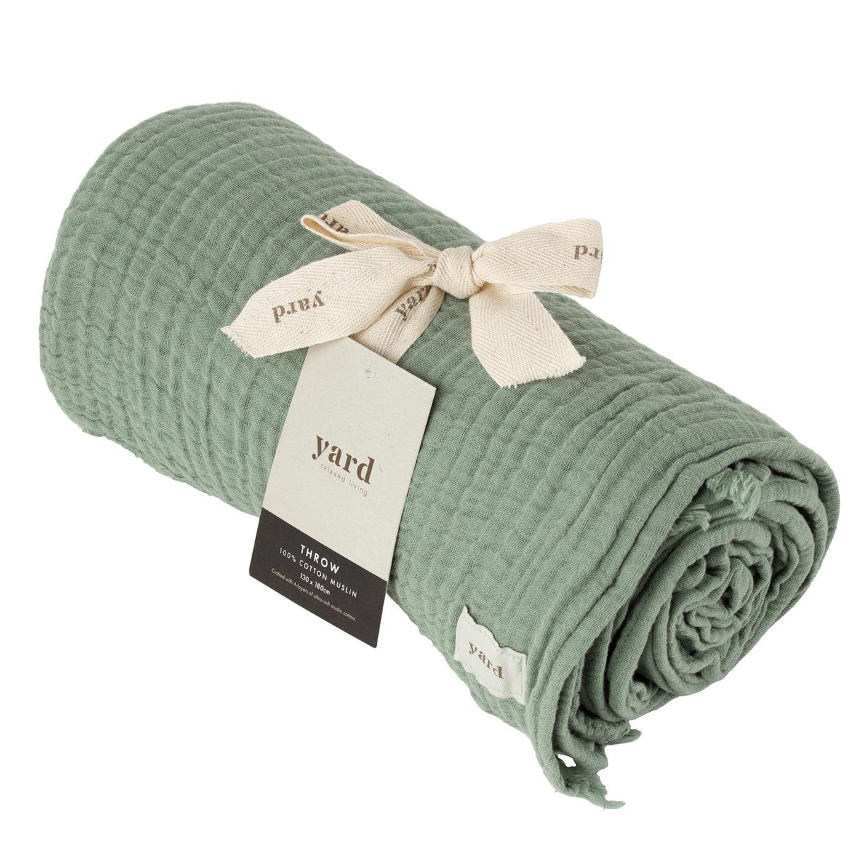 Lark Muslin Cotton Throw Eucalyptus